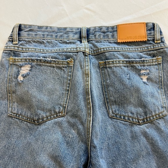 AVEC LES FILLES Women’s Distressed Straight Leg Jeans, Size 26 - Picture 7 of 9